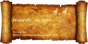 Andaházy Ada névjegykártya